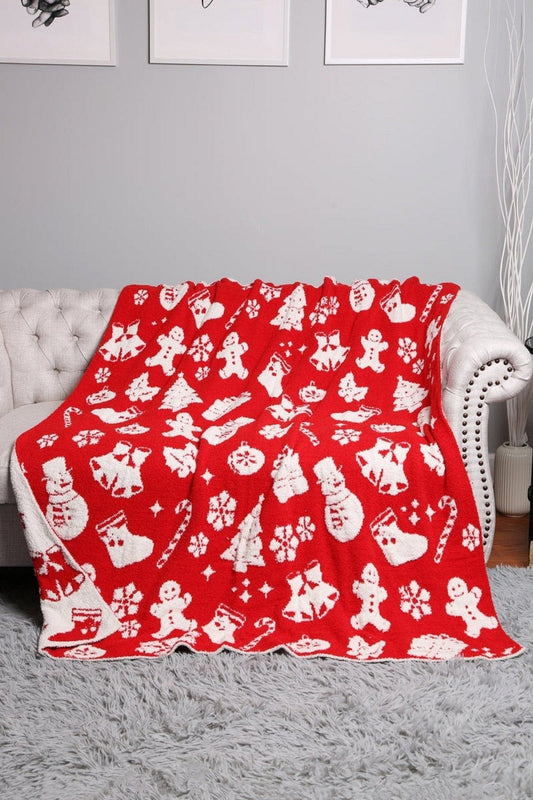 Super Lux Festive Vintage Holiday Throw Blanket