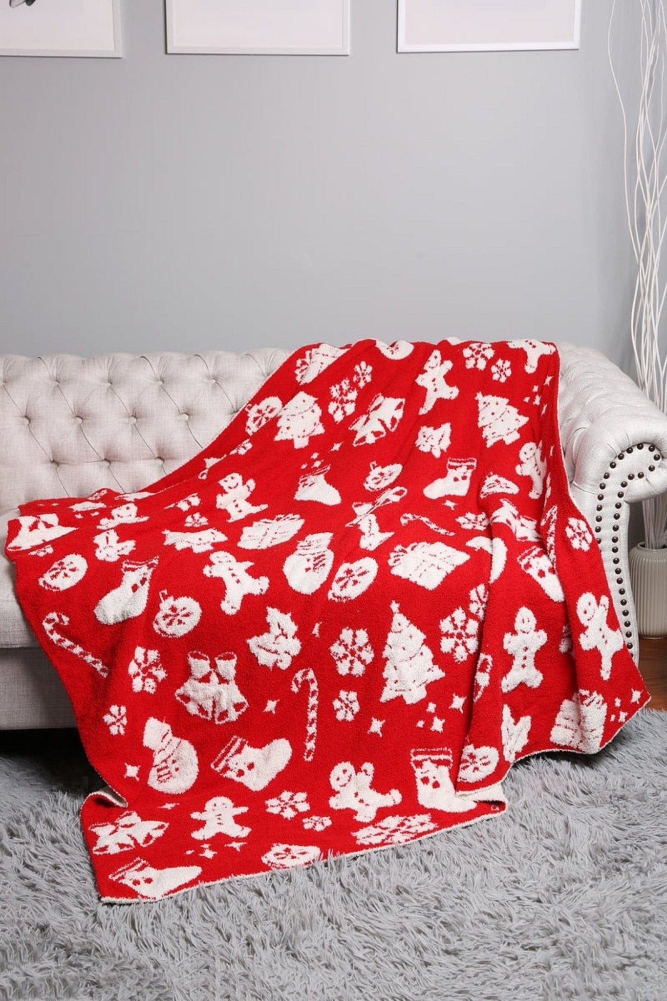 Super Lux Festive Vintage Holiday Throw Blanket