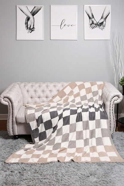 Multicolor Checkered Throw Blanket