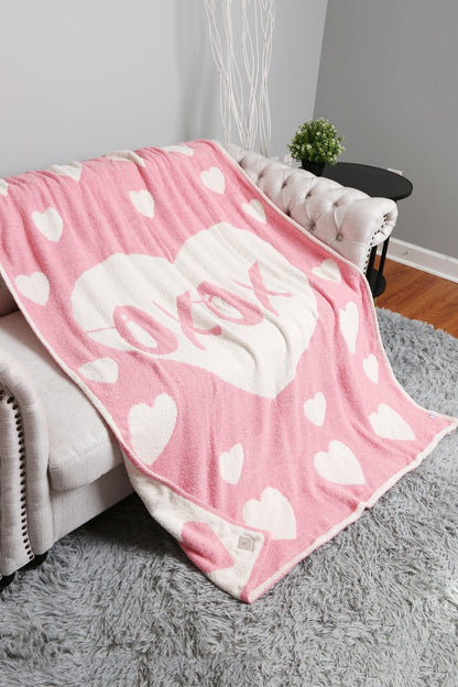 Super Lux XOXO & Heart Throw Blanket