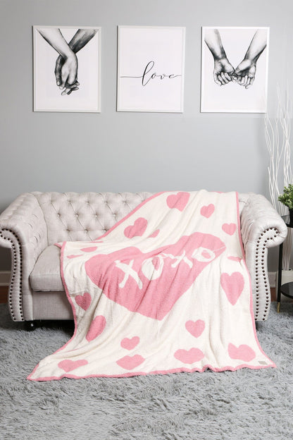 Super Lux XOXO & Heart Throw Blanket