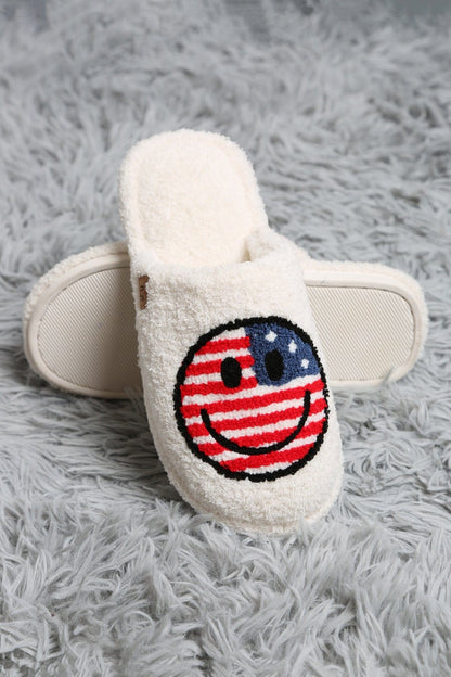 Super Lux American Flag Smiley Slippers