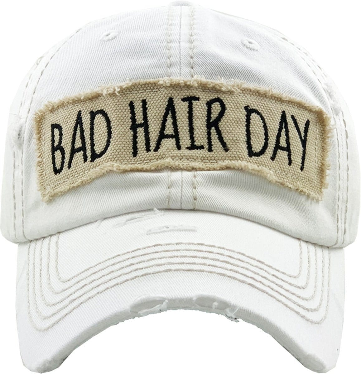 BAD HAIR DAY' Distressed Cotton Cap