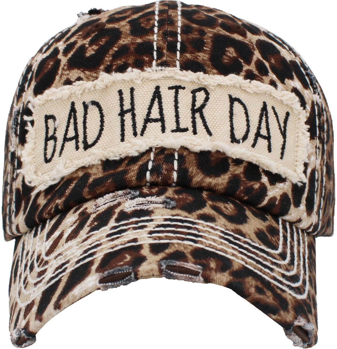 BAD HAIR DAY' Distressed Cotton Cap