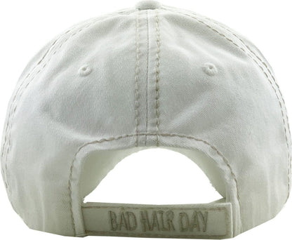 BAD HAIR DAY' Distressed Cotton Cap