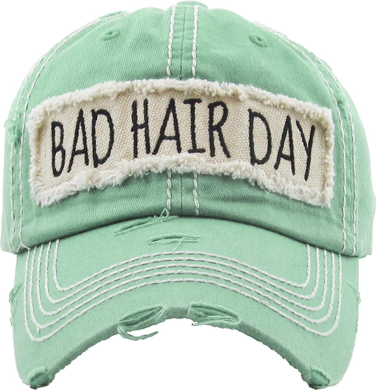 BAD HAIR DAY' Distressed Cotton Cap