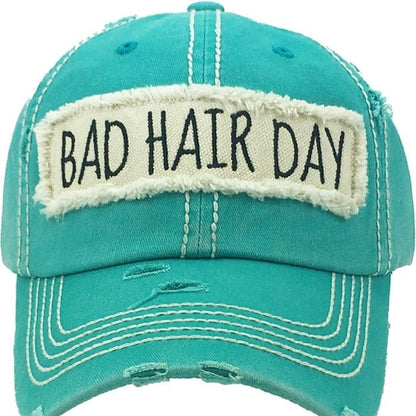 BAD HAIR DAY' Distressed Cotton Cap