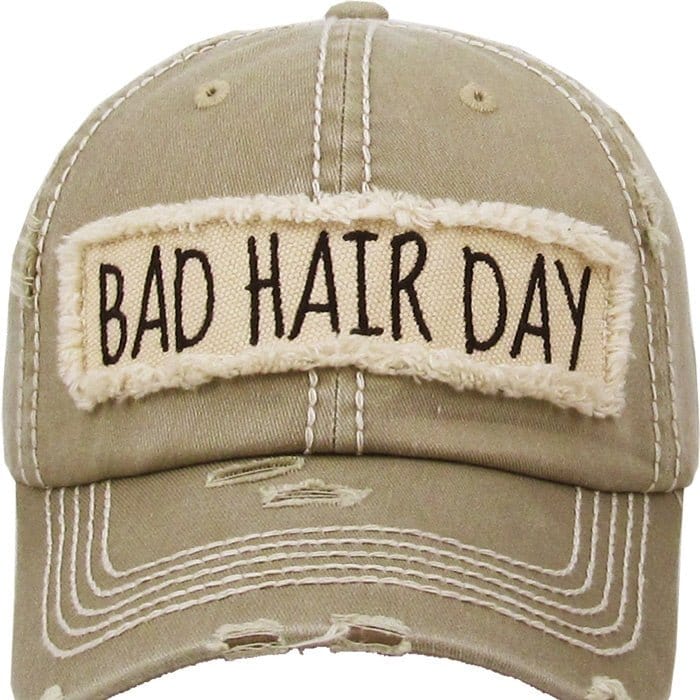 BAD HAIR DAY' Distressed Cotton Cap