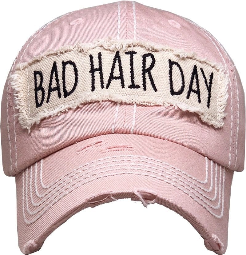 BAD HAIR DAY' Distressed Cotton Cap