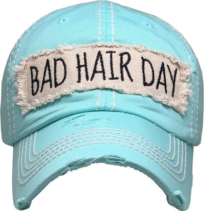 BAD HAIR DAY' Distressed Cotton Cap