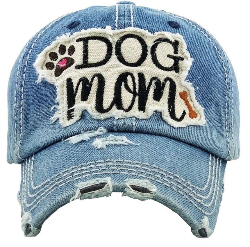 "DOG MOM" Washed Vintage Premium Cotton Cap