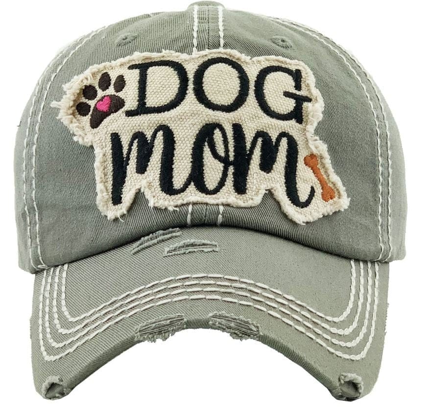 "DOG MOM" Washed Vintage Premium Cotton Cap