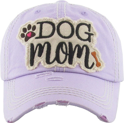 "DOG MOM" Washed Vintage Premium Cotton Cap