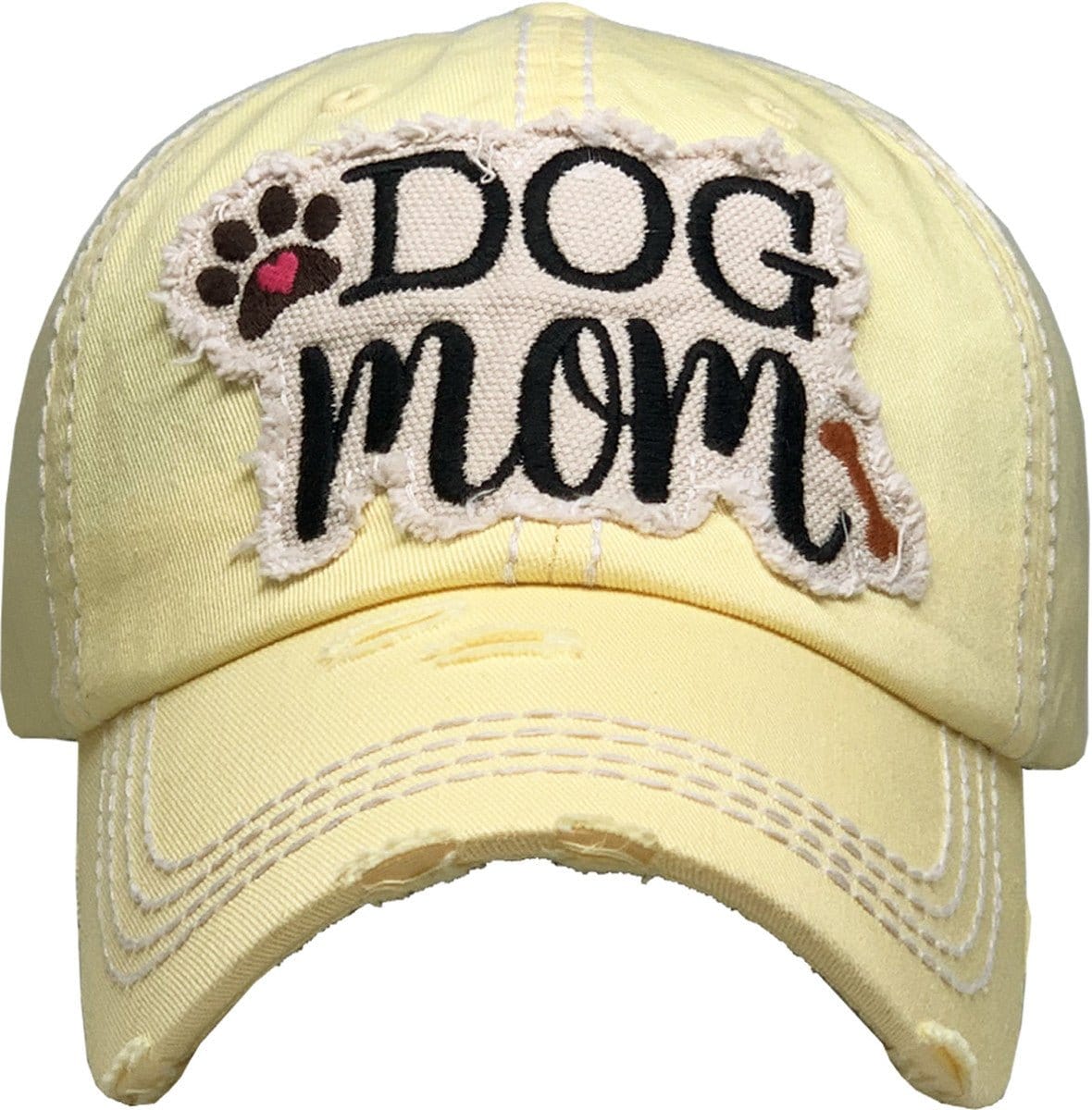 "DOG MOM" Washed Vintage Premium Cotton Cap