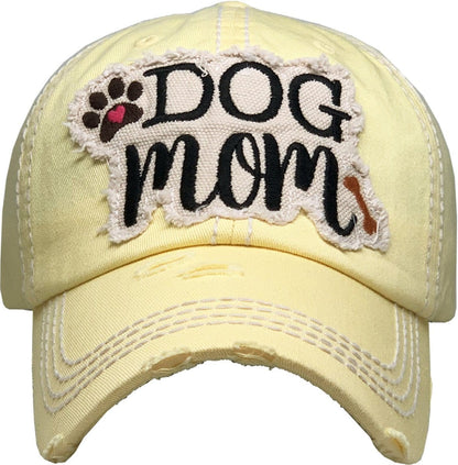 "DOG MOM" Washed Vintage Premium Cotton Cap