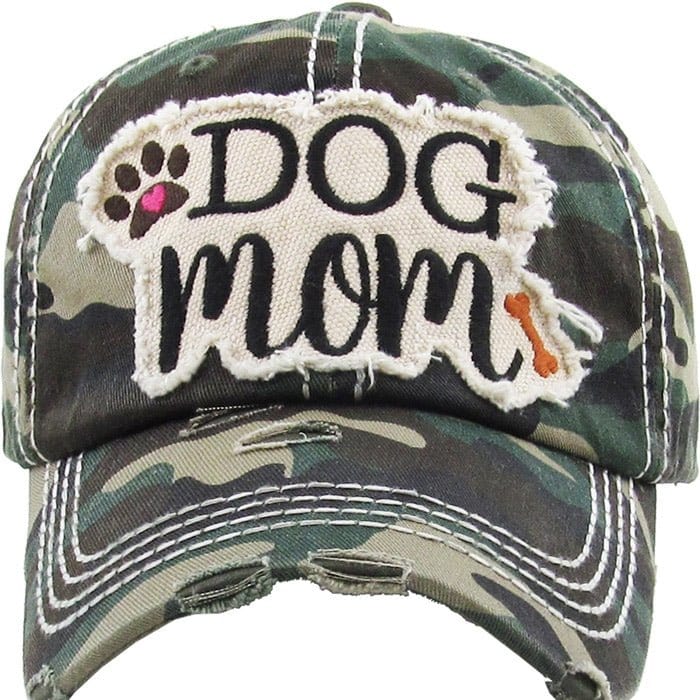 "DOG MOM" Washed Vintage Premium Cotton Cap