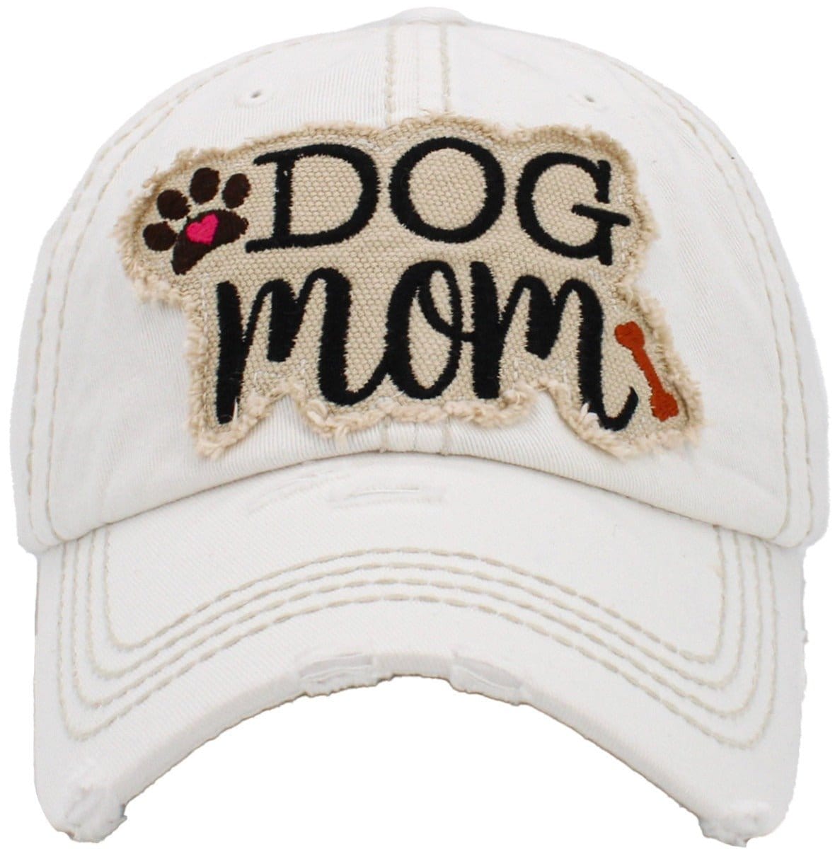 "DOG MOM" Washed Vintage Premium Cotton Cap