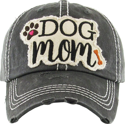 "DOG MOM" Washed Vintage Premium Cotton Cap