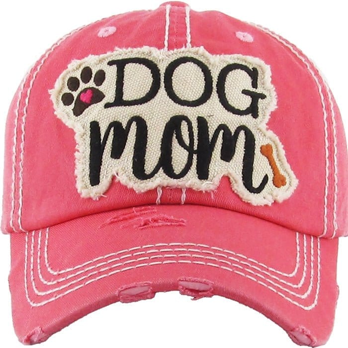 "DOG MOM" Washed Vintage Premium Cotton Cap