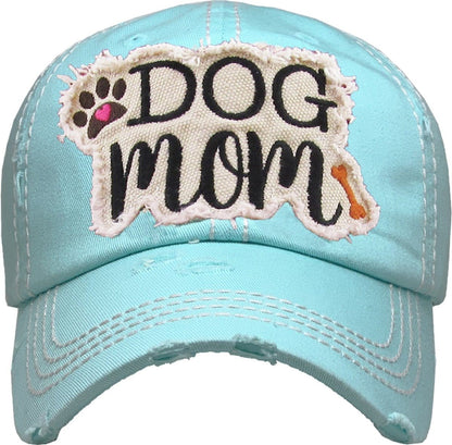 "DOG MOM" Washed Vintage Premium Cotton Cap