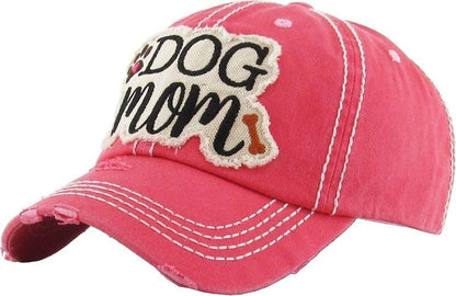 "DOG MOM" Washed Vintage Premium Cotton Cap