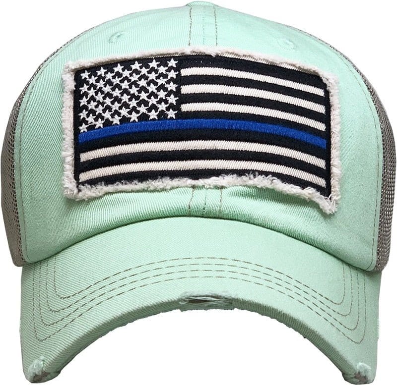 "Blue Line Flag" Vintage Washed Baseball Cap