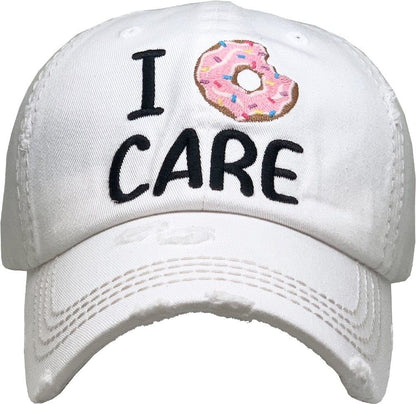 "I Don't Care" Vintage Washed Baseball Cap