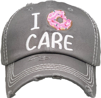 "I Don't Care" Vintage Washed Baseball Cap