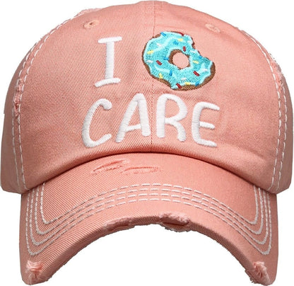 "I Don't Care" Vintage Washed Baseball Cap