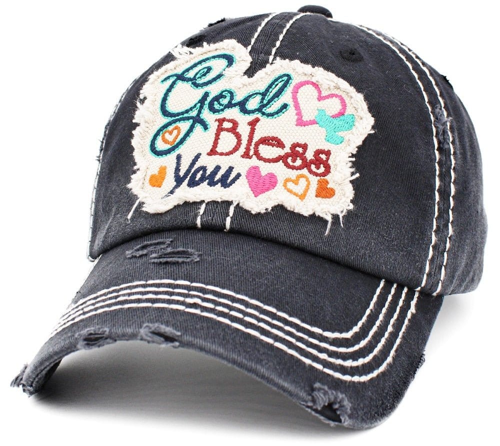 "God Bless You" Vintage Washed Baseball Cap