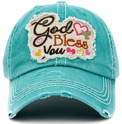 "God Bless You" Vintage Washed Baseball Cap