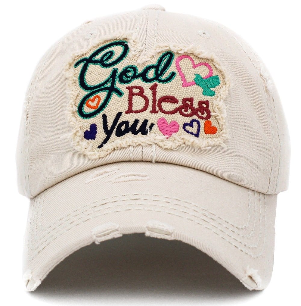 "God Bless You" Vintage Washed Baseball Cap