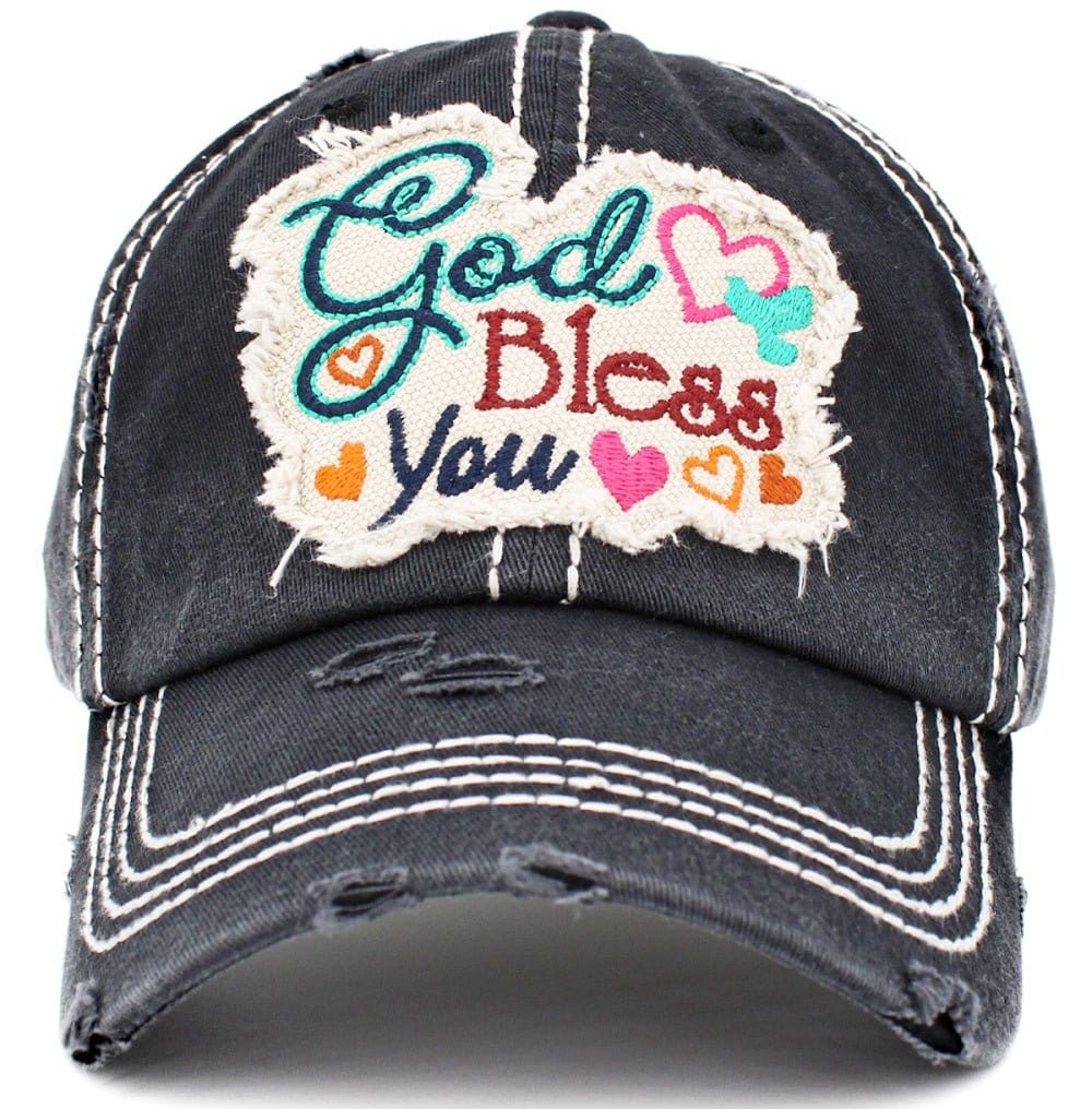 "God Bless You" Vintage Washed Baseball Cap