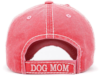 "Dog Mom" Vintage Washed Baseball Cap