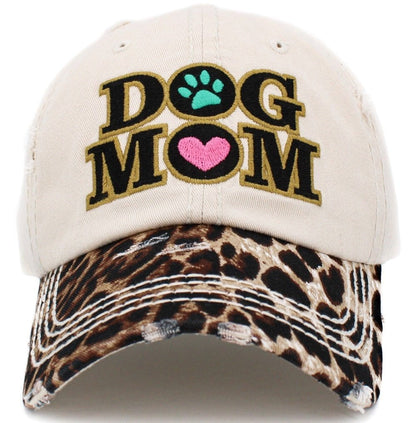 "Dog Mom" Vintage Washed Baseball Cap