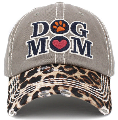 "Dog Mom" Vintage Washed Baseball Cap