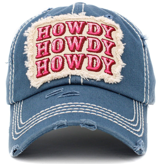 "HOWDY" Vintage Distressed Cotton Cap