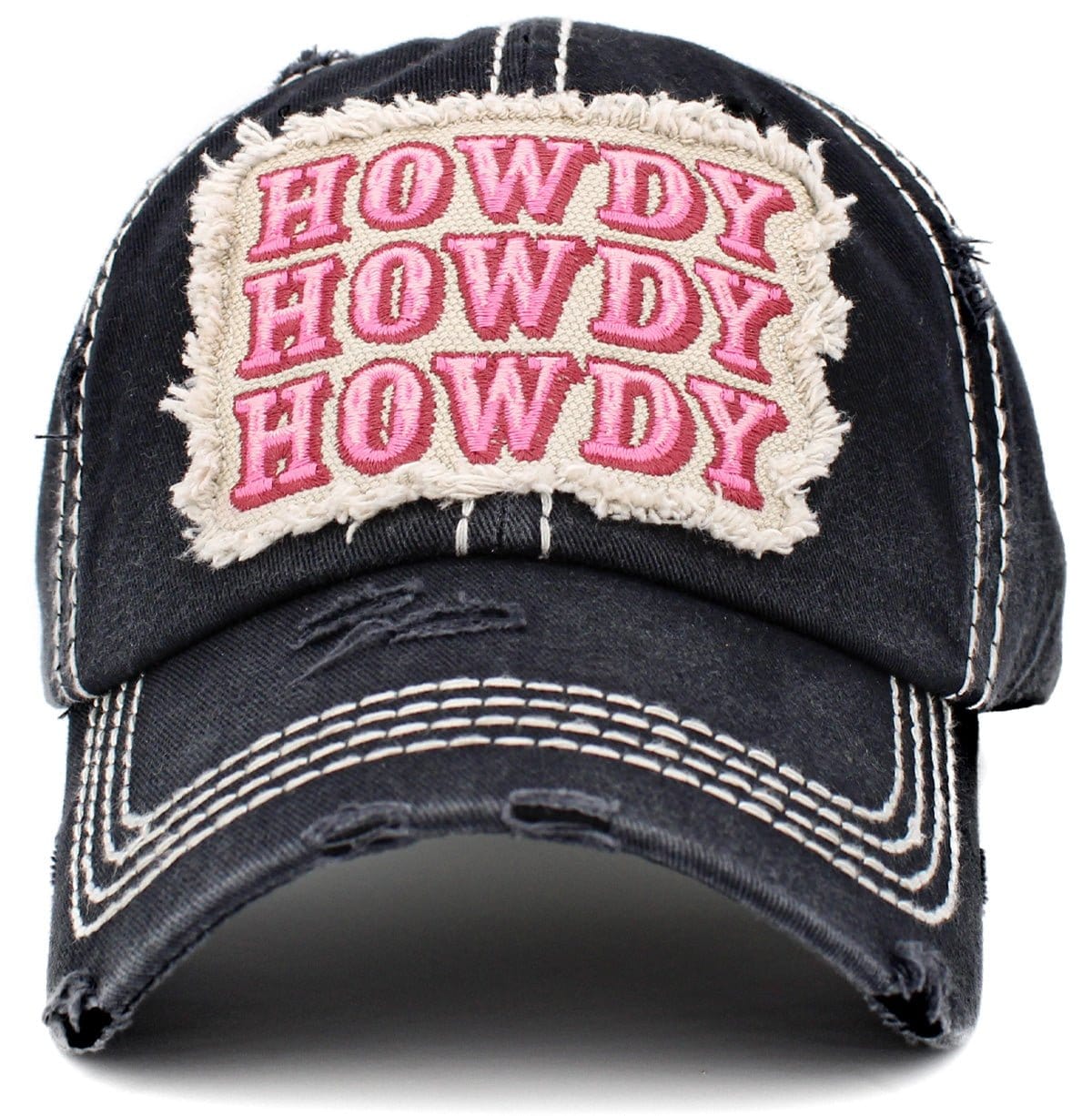 "HOWDY" Vintage Distressed Cotton Cap