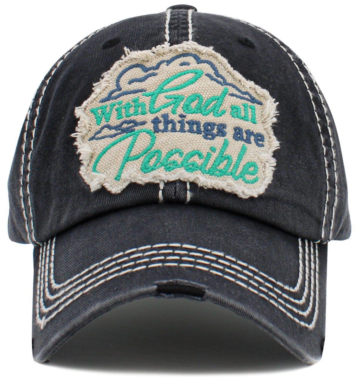 With God All things are possible' Vintage Ballcap