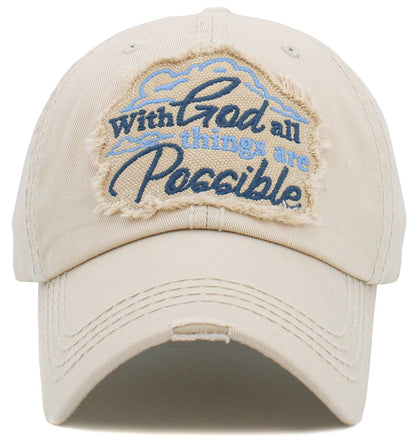 With God All things are possible' Vintage Ballcap