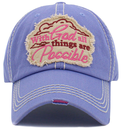 With God All things are possible' Vintage Ballcap