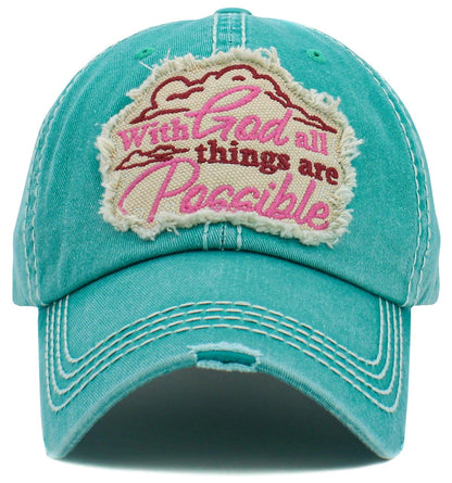 With God All things are possible' Vintage Ballcap