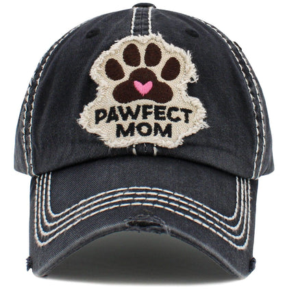 Pawfect Mom'  Washed Vintage Ballcap