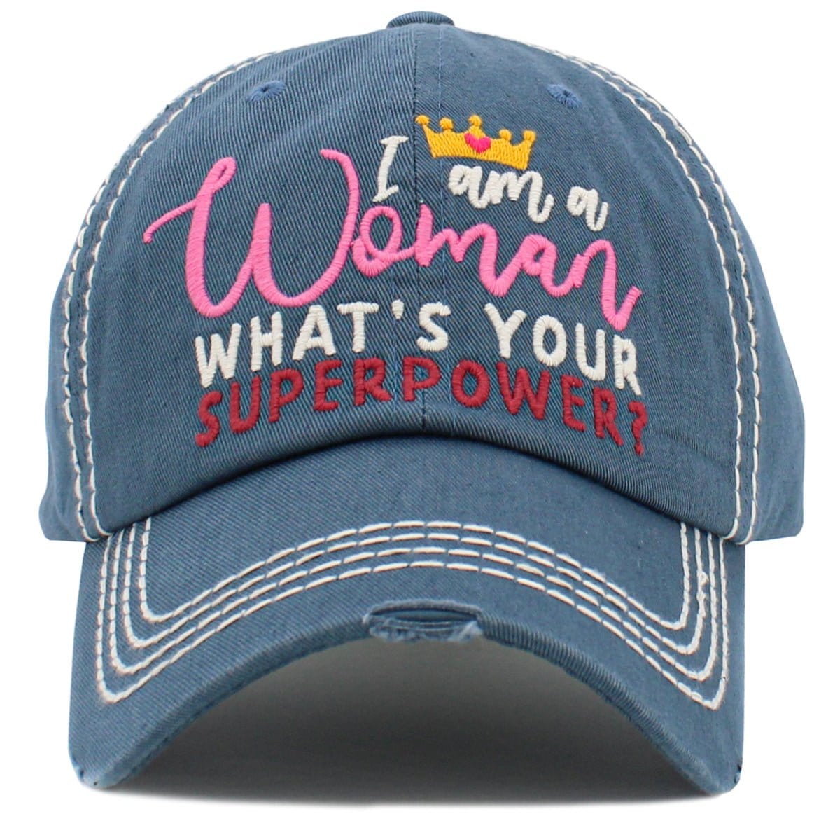 I am a Women, What's Your Superpower '  Washed Vintage Ballcap