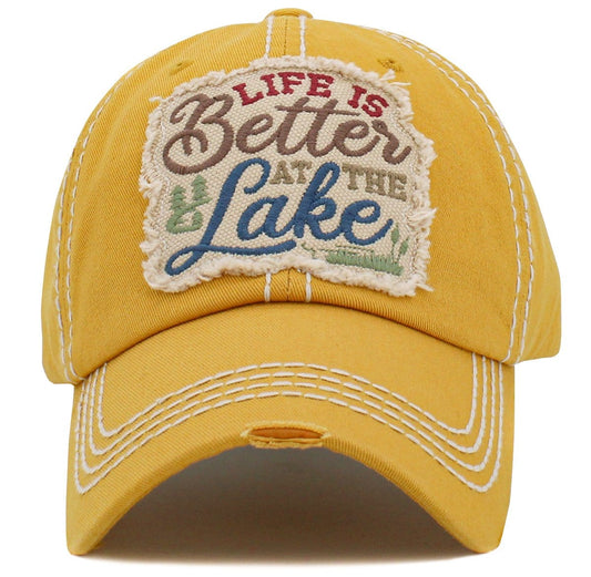 Life is Better on the Lake  Washed Vintage Ballcap