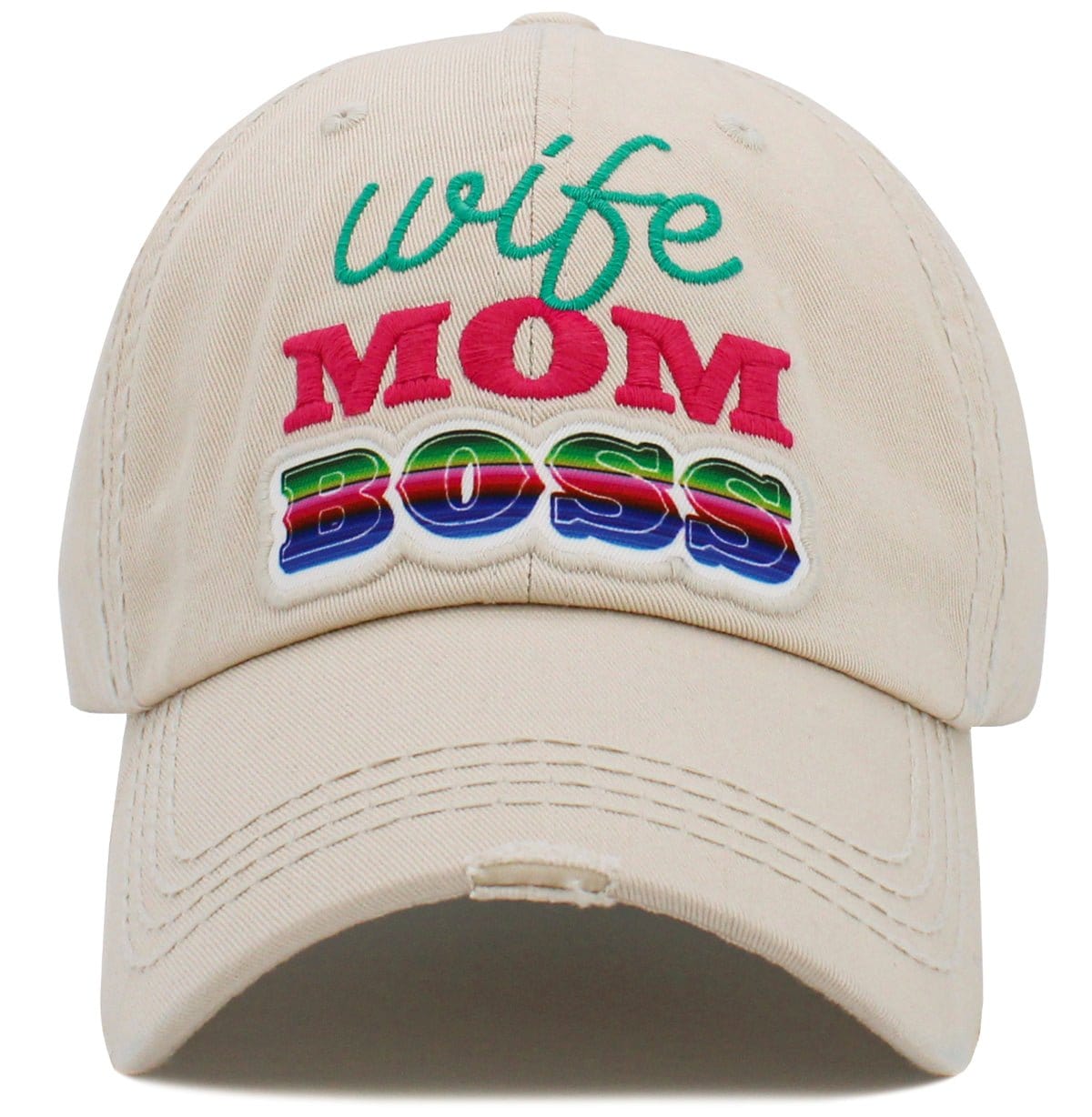 Wife Mom Boss' Washed Vintage Ballcap