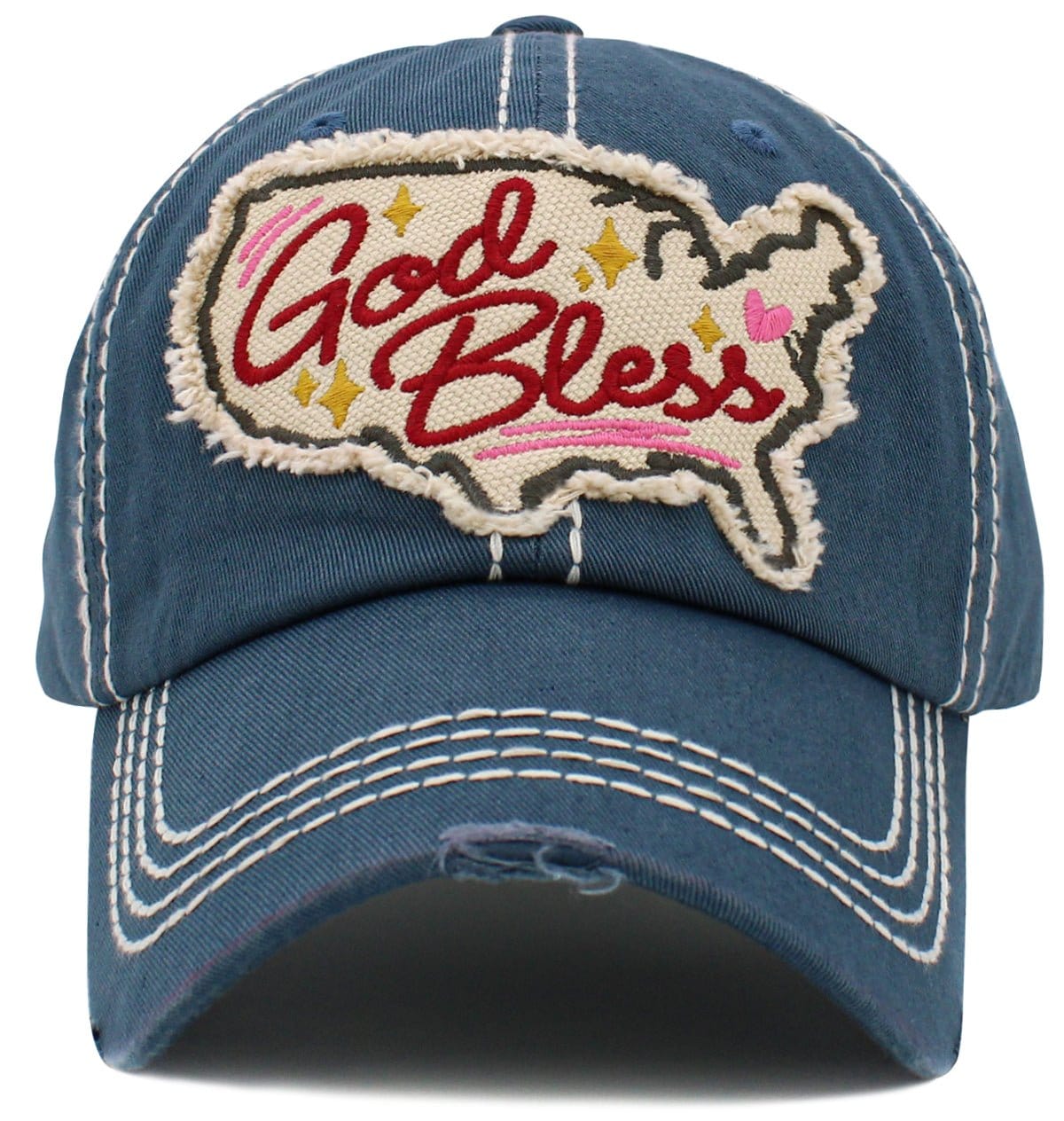 God Bless Washed Vintage Ballcap