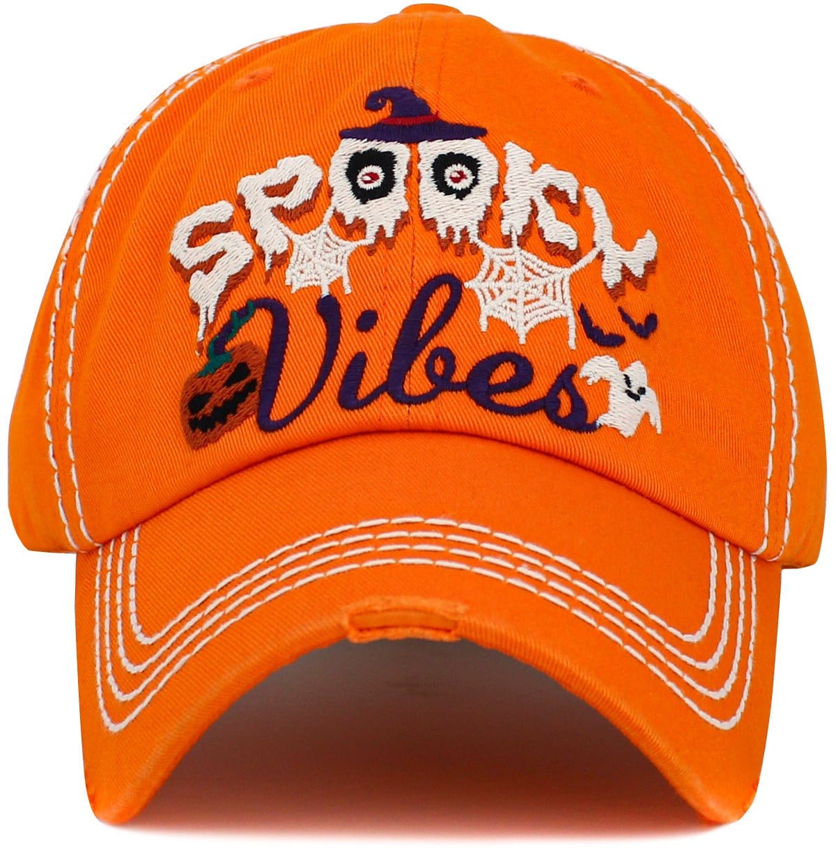 Spooky Vibes Washed Vintage Baseball Cap