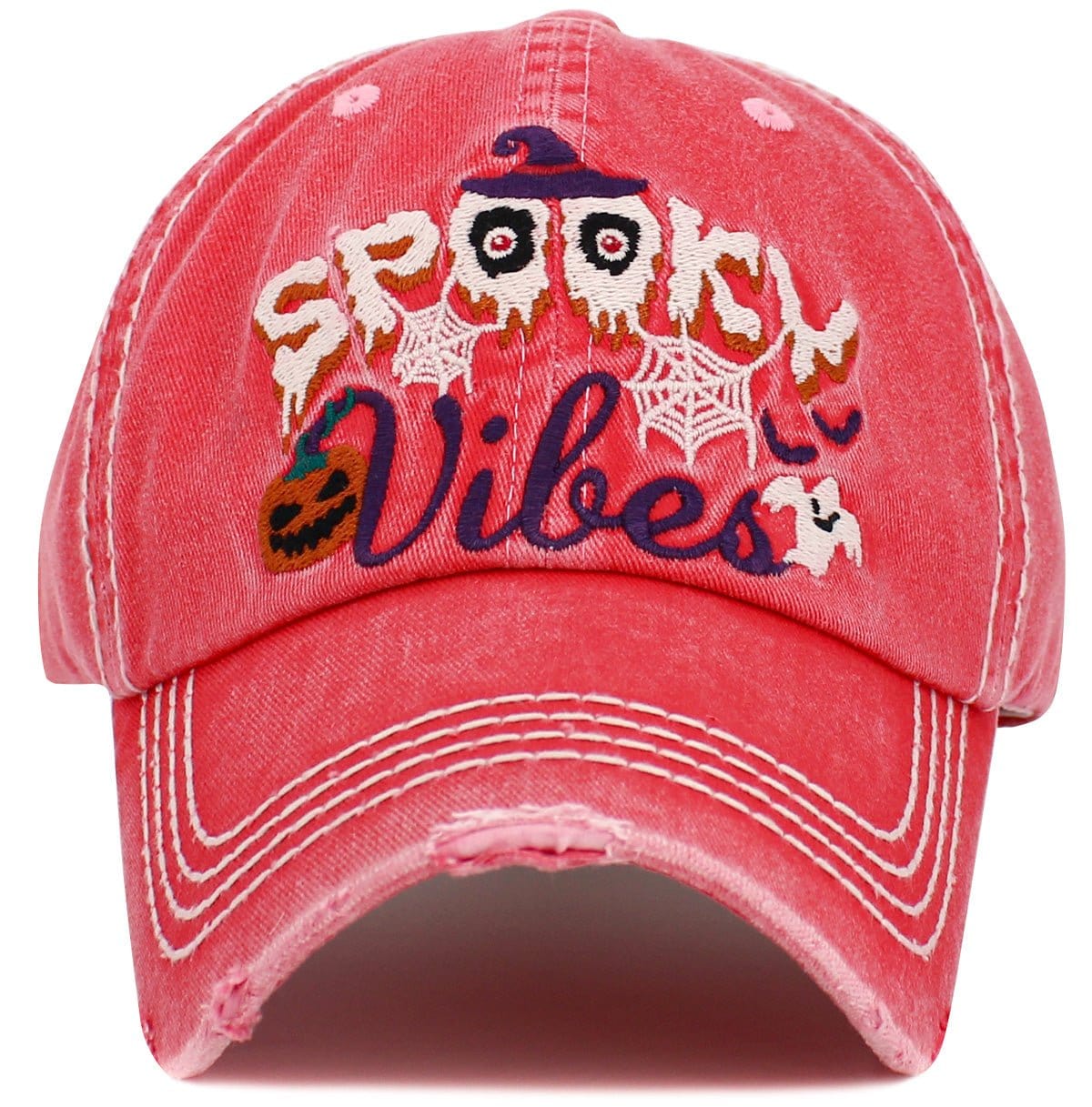 Spooky Vibes Washed Vintage Baseball Cap