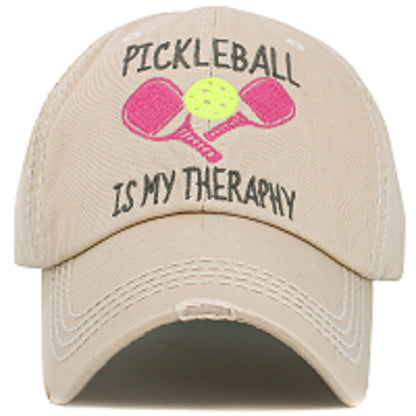 Pickleball Therapy Washed Vintage Cap